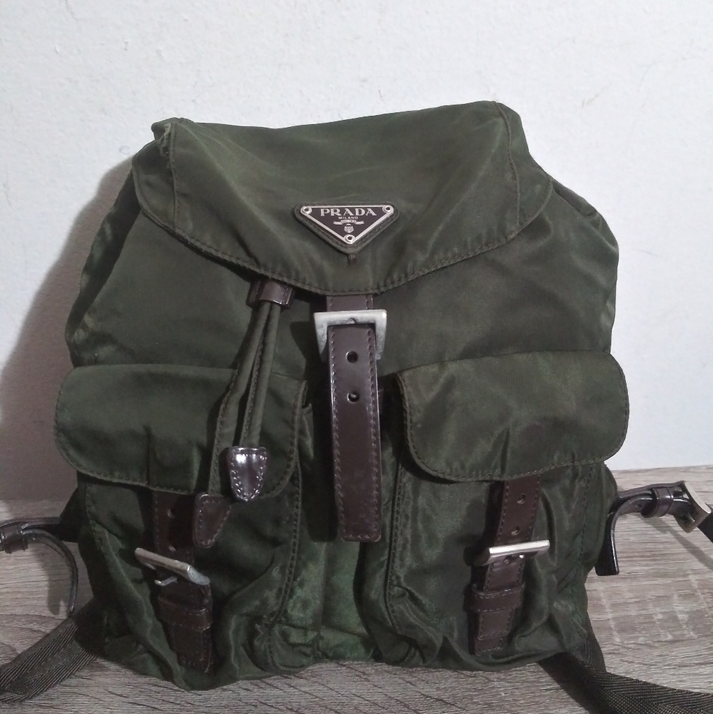 Authentic Prada Small Army Green Backpack